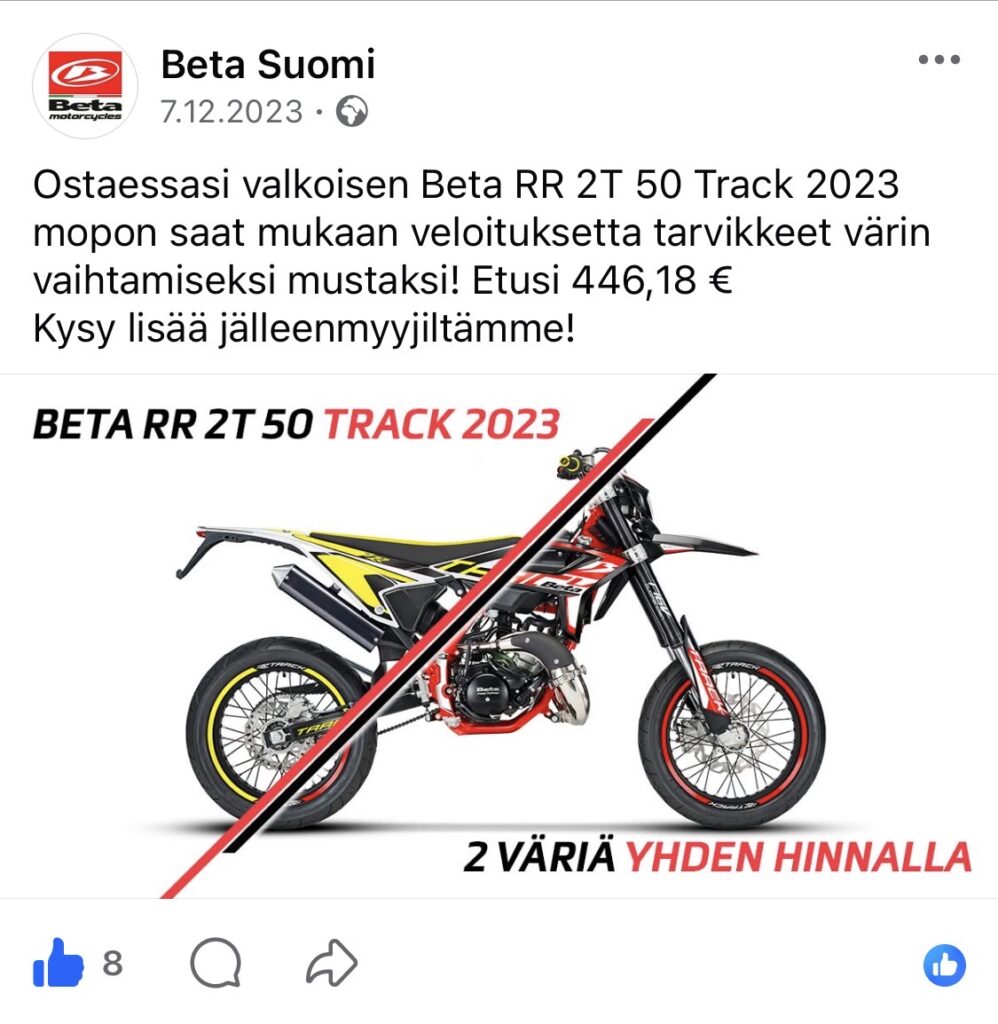 Snellman Motosport Beta RR 2T 50 Track Campaign Image
